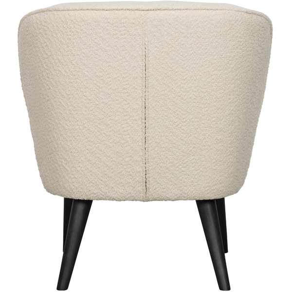 Sara armchair cream, back view