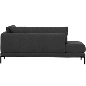 Couple lounge element left dark grey, back view