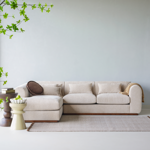 Brenvo corner sofa left structure velvet sand, room setting