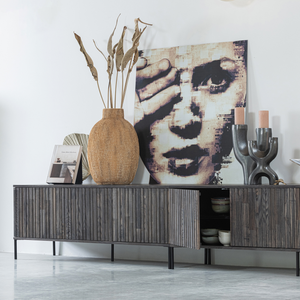 New Gravure tv meubel 100 cm essen fineer espresso, sfeerfoto