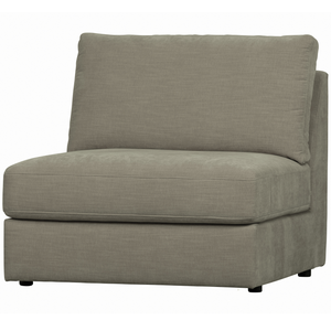 Family 1-seater element without arm warm grey, angled front view