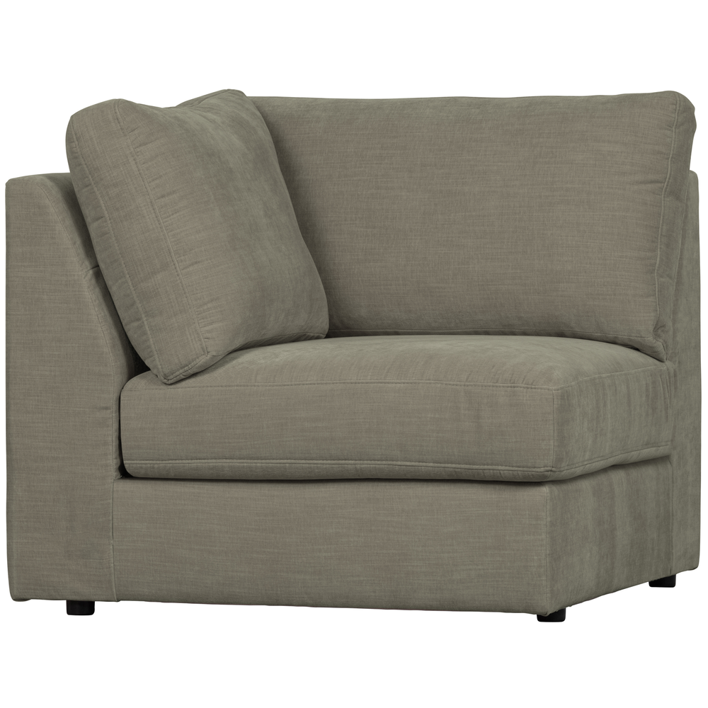 Family corner element warm grey, angled front view