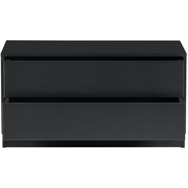Finca meuble tv 75 cm bois profond noir, vue de face