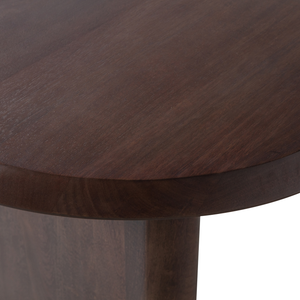 Ellips eetkamertafel mango hout walnoot 90x240 cm, detail