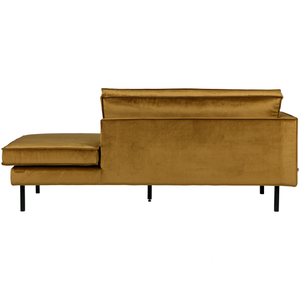 Rodeo daybed left velvet honey yellow, back view
