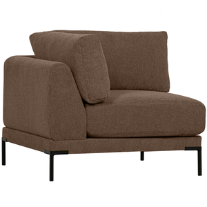 Couple corner element chocolate brown, angled front view