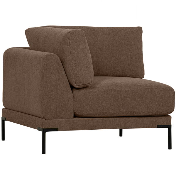 Couple corner element chocolate brown, angled front view