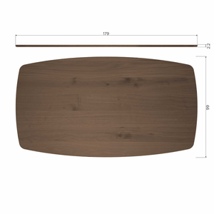Tablo Danish oval dining table DL 180 x 100 cm Cashmere Brown, dimension drawing