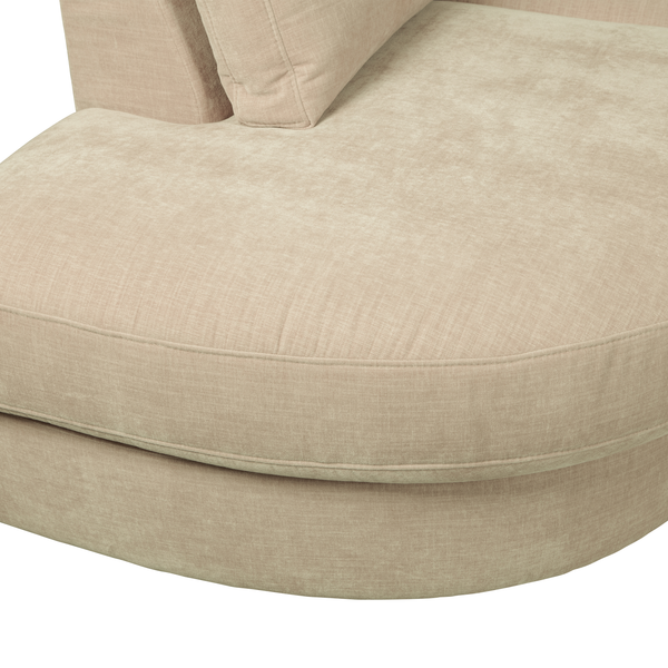 Family 1-seater element round corner left sand, detail