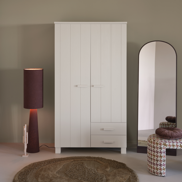 Dennis wardrobe with drawers pine dust, room setting