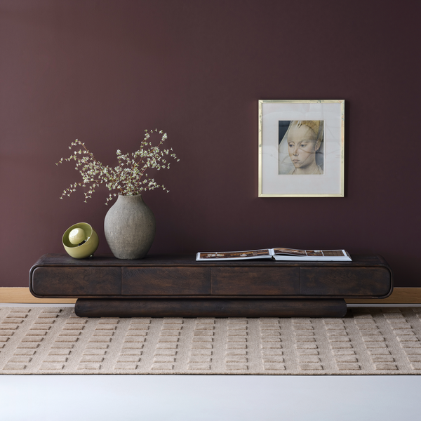 Loop tv unit mango wood brown, room setting