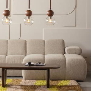 Frequent coffee table mango wood walnut 120x60 cm, room setting