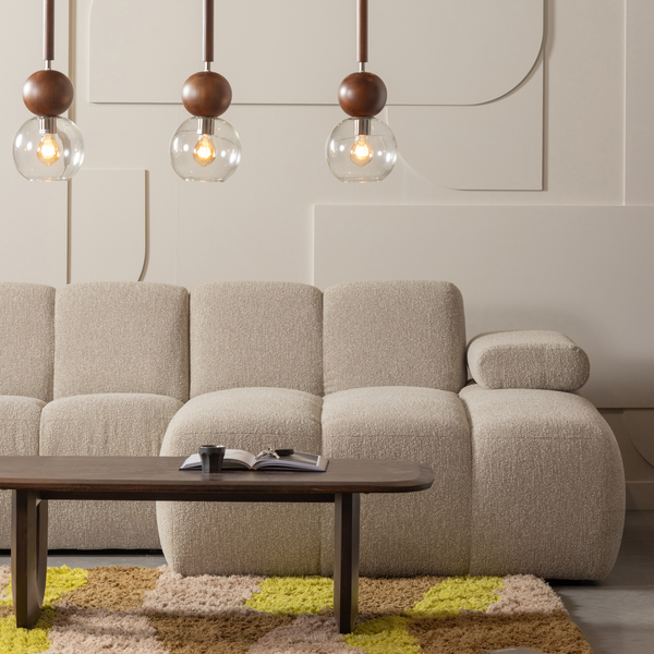 Frequent coffee table mango wood walnut 120x60 cm, room setting