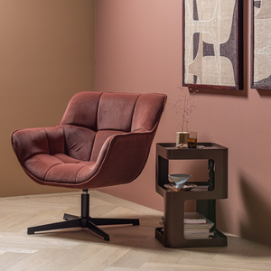 Riv side table/night stand metal purple/brown, room setting