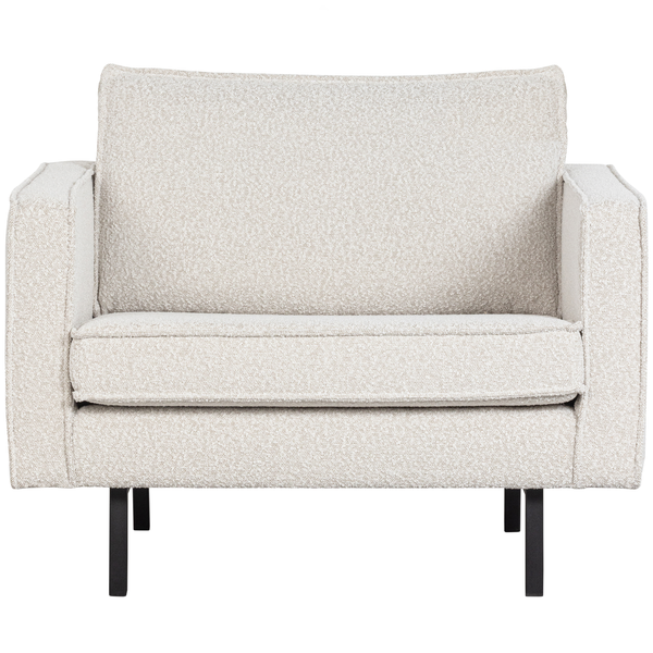 Rodeo fauteuil bouclé naturel, vue de face
