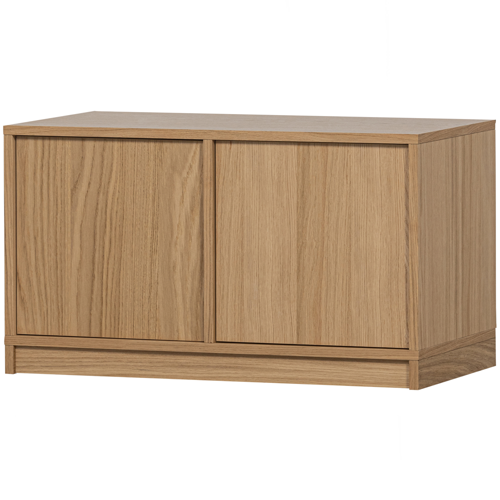 Modulair onderkast 77 cm eiken naturel mat, schuin vooraanzicht