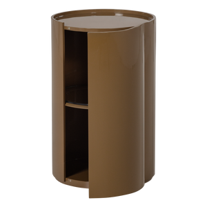 Sera ronde kast 72xØ45 cm hout hoogglans honinggeel, vooraanzicht