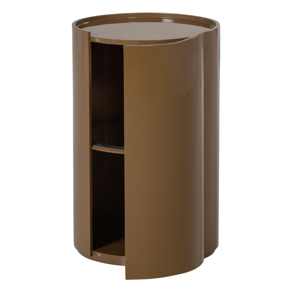 Sera ronde kast 72xØ45 cm hout hoogglans honinggeel, vooraanzicht