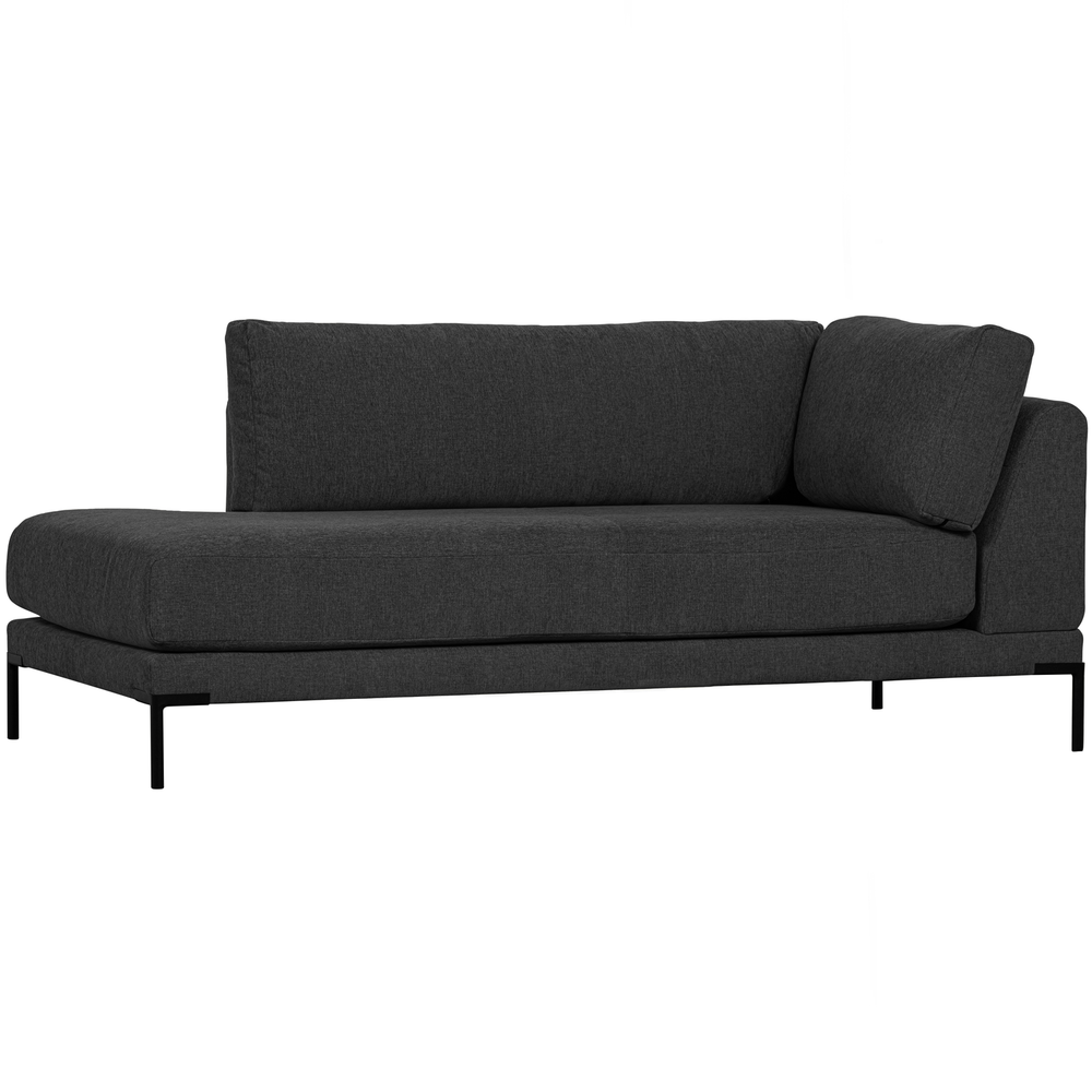 Couple lounge element left dark grey, angled front view