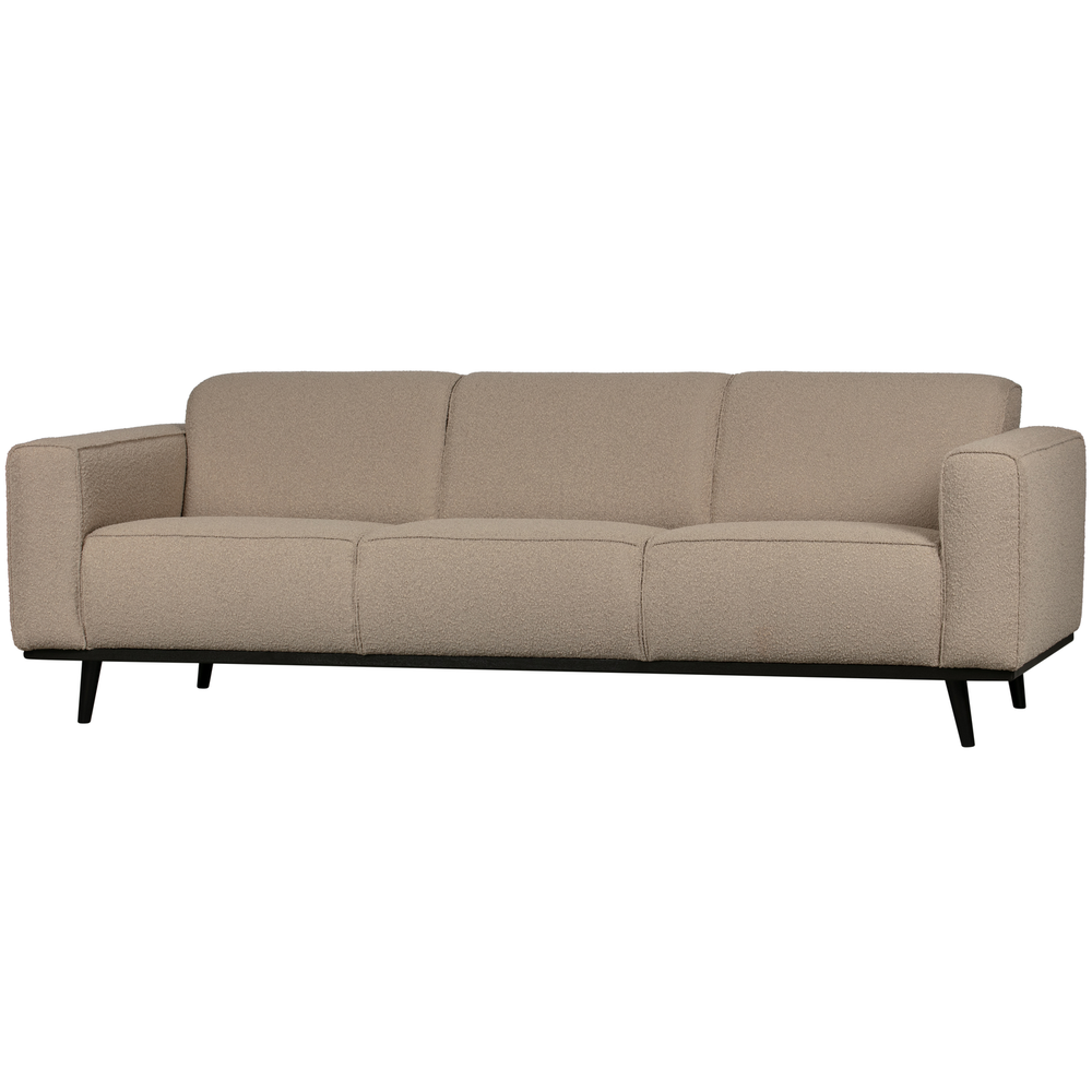Statement 3-zits bank 230 cm bouclé beige, vooraanzicht