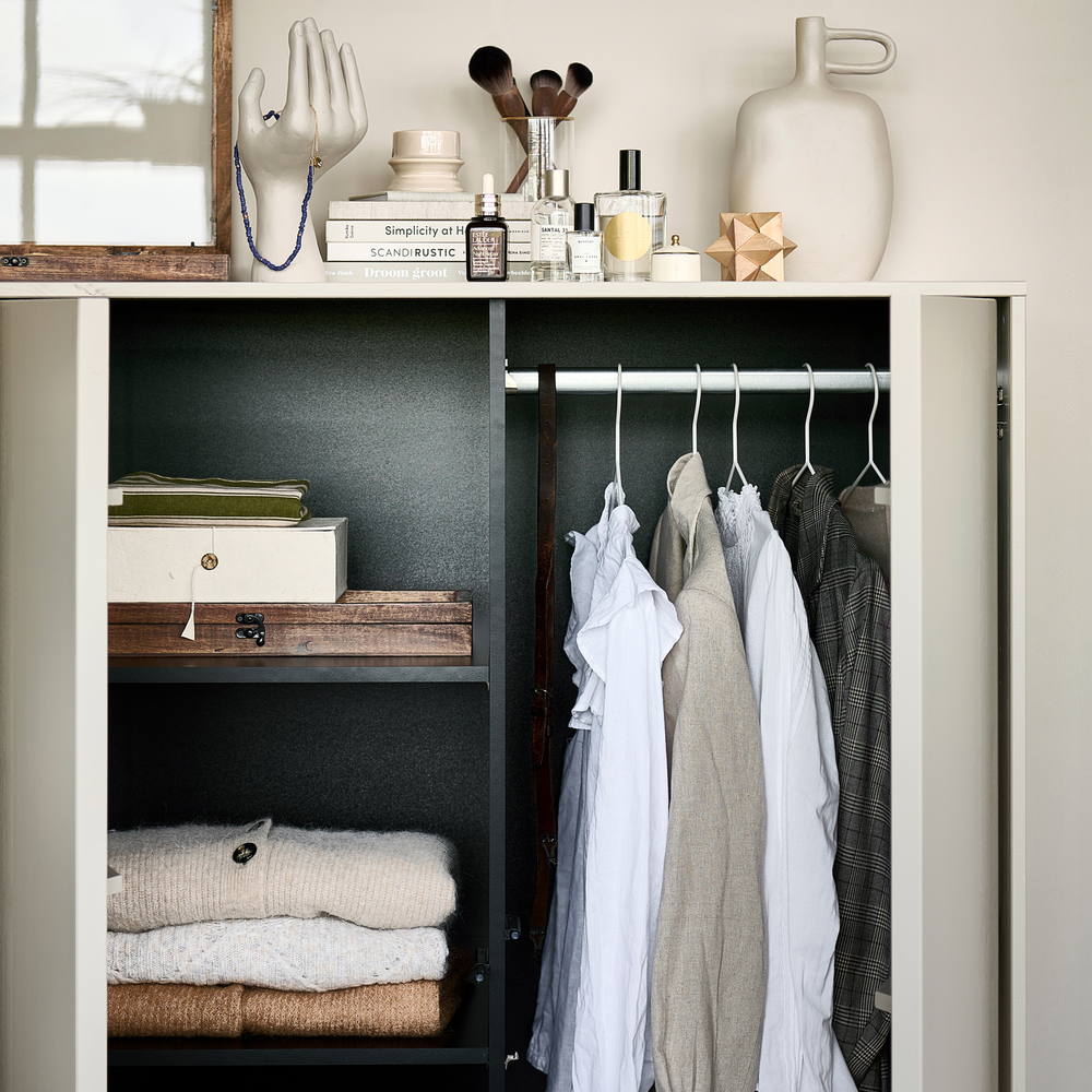 Daily Closet Double 110x100 cm grenen dakargrau, sfeerfoto