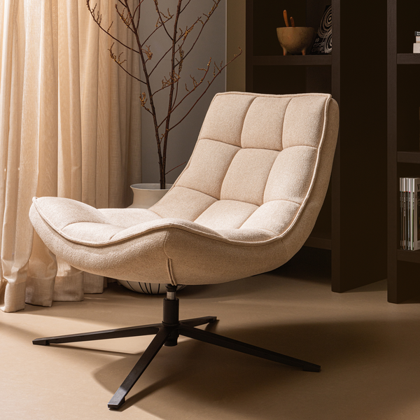 Maudi fauteuil pivotant naturel, photo d'ambiance