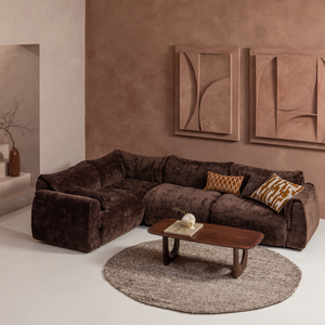 Frequent coffee table mango wood walnut 120x60 cm, room setting