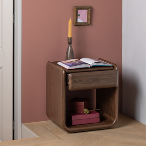 Elura dresser/night stand 1 drawer wood veneer brown, room setting