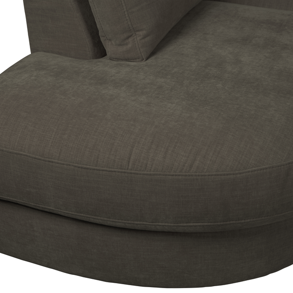 Family 1-place element angle rond gauche tissu anthracite, détail