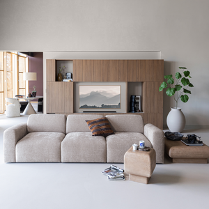 Umina 3-seater sofa slub chenille natural, room setting