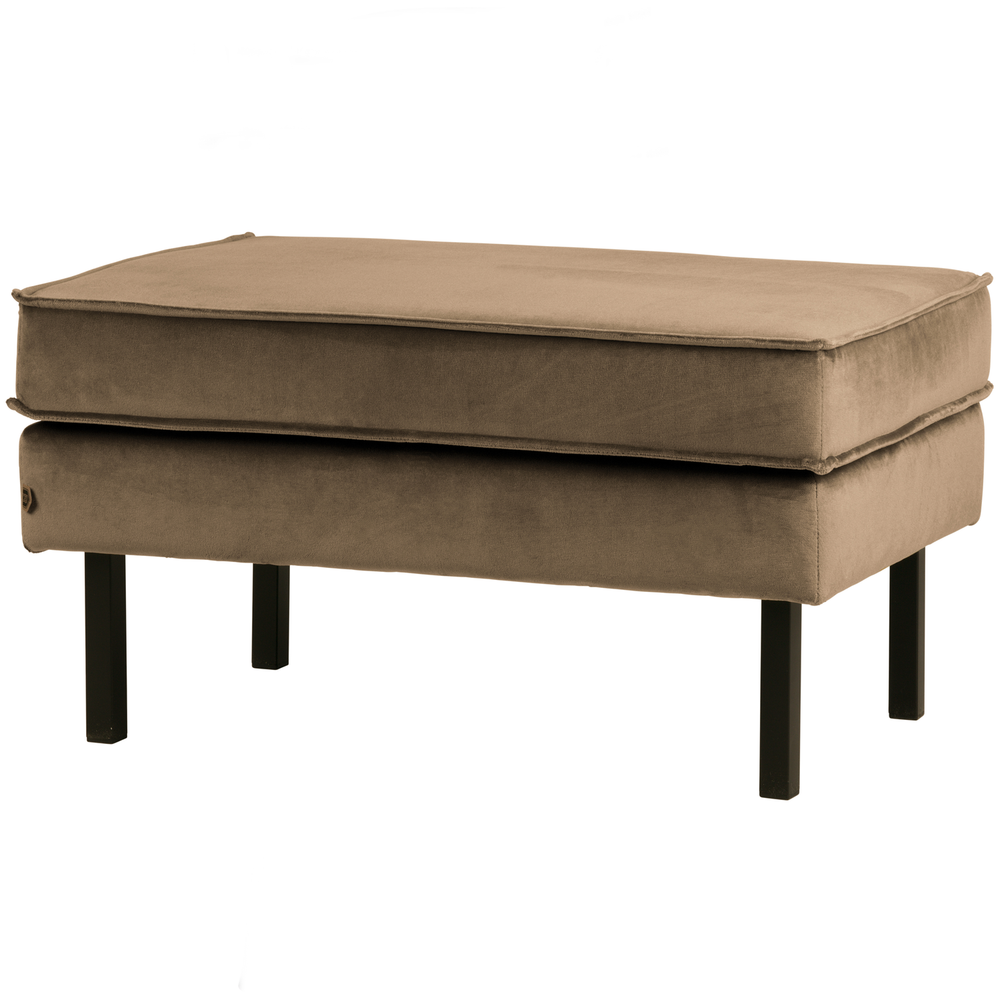 Rodeo tabouret sur jambes velvet taupe, vue de face