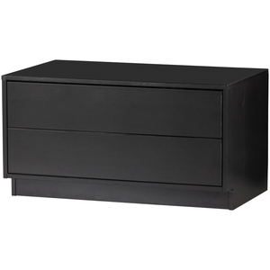 Finca meuble tv 75 cm bois profond noir, vue de face inclinée