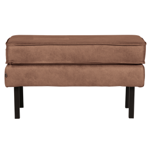 Rodeo tabouret sur jambes eco cuir cognac, vue de face