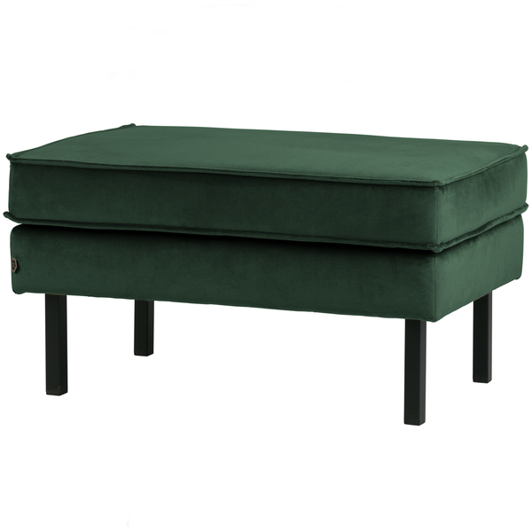 Rodeo hocker on legs velvet forest green, front view