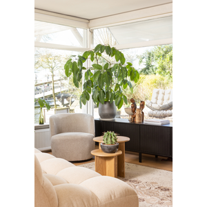 Serra swivel chair woven fabric sand, room setting