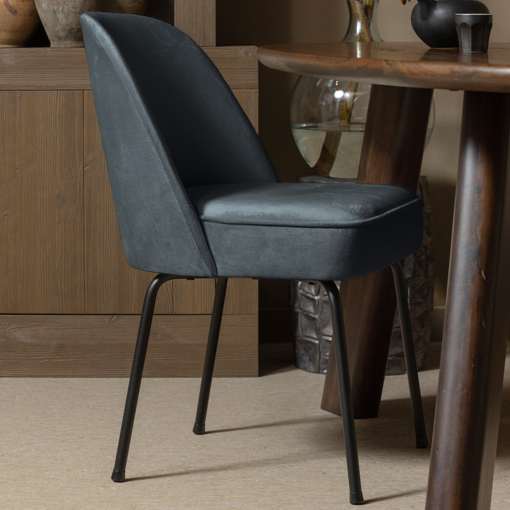 Vogue dining chair velvet teal, room setting