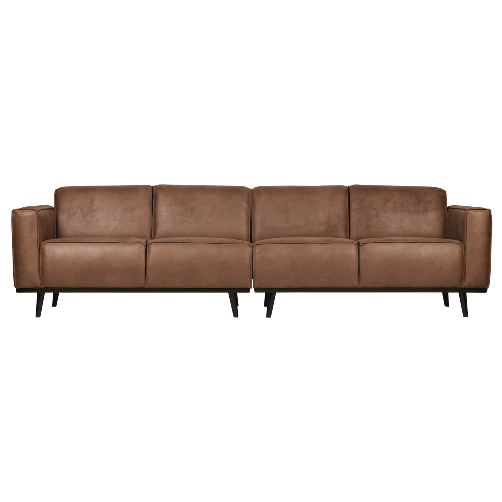 Statement 4-zits bank 280 cm ecoleer cognac, vooraanzicht