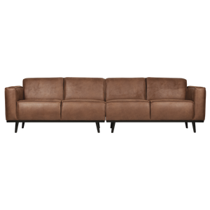 Statement 4-places 280 cm eco cuir cognac, vue de face