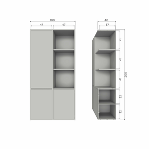 Merel storage cabinet pine dust, dimension drawing