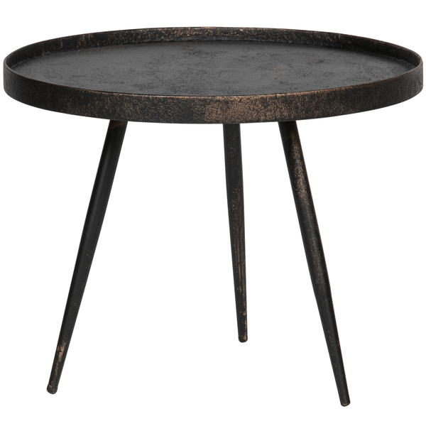 Bounds bijzettafel L hout/metaal antique goud 44xø58 cm, vooraanzicht