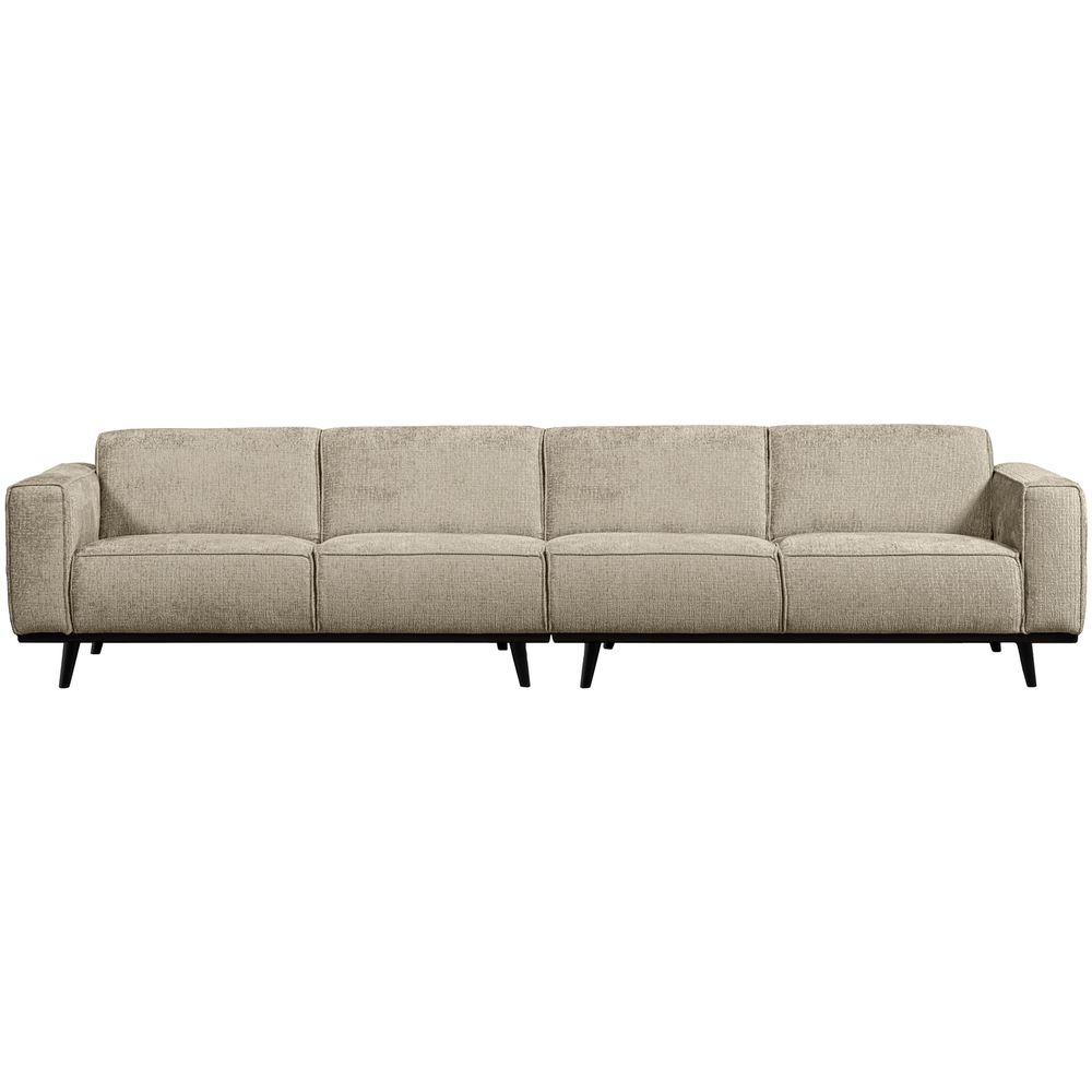 Statement XL 4-zits bank 372 cm structure velvet wheatfield, vooraanzicht
