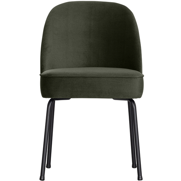 Vogue dining chair velvet dark green, front view