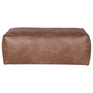 Rodeo pouf 43x120x60 cm eco cuir cognac, vue de face