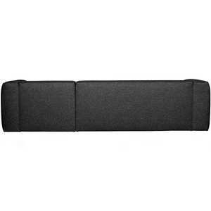 Bean corner sofa right incl. cushions dark grey melange, back view