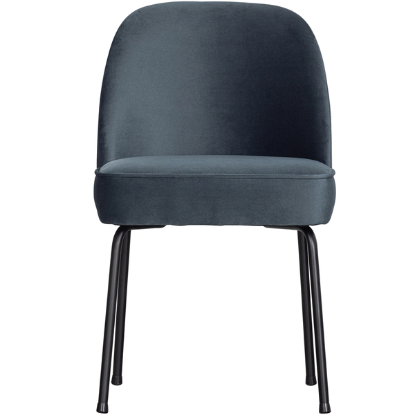 Vogue eetkamerstoel velvet groenblauw, vooraanzicht