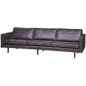 Rodeo 3-seater sofa ecoleather black, angled front view