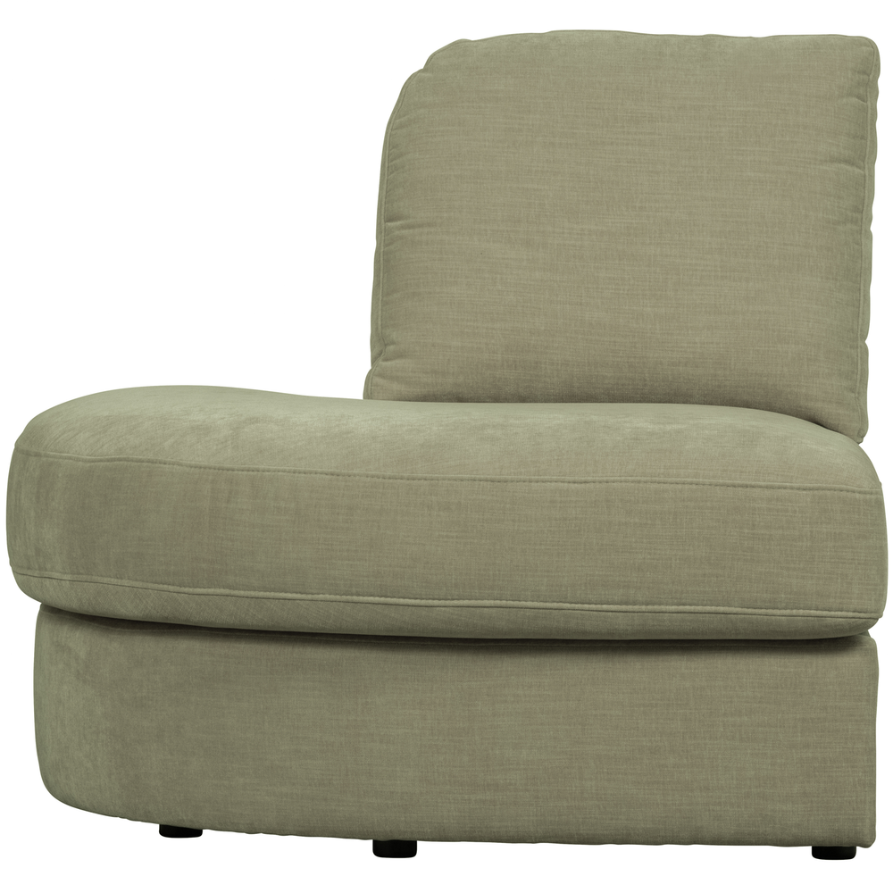 Family 1-seater element round corner left green, front view