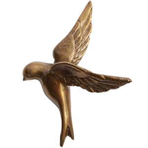 Set v 3 - Avaler Too vogels metaal antique brass, vooraanzicht