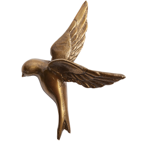 Set v 3 - Avaler Too vogels metaal antique brass, vooraanzicht