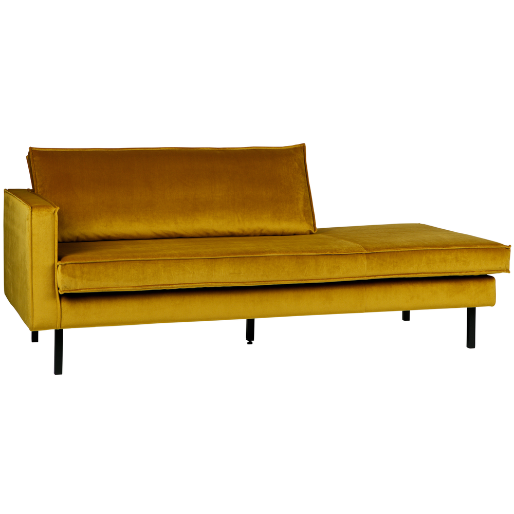 Rodeo daybed gauche velvet ocre, vue de face